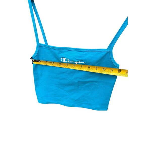 Champion Womens Blue Spaghetti Strap Crop Tank Top XS Cotton/Spandex - Picture 4 of 5